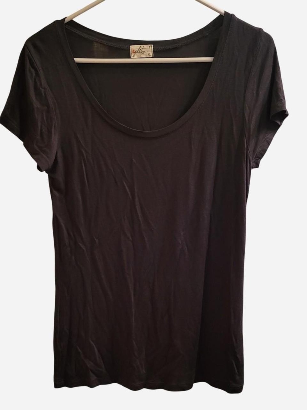 Dark Green/Grey 💚 Basic Scoop Neck Short Sleeve Top